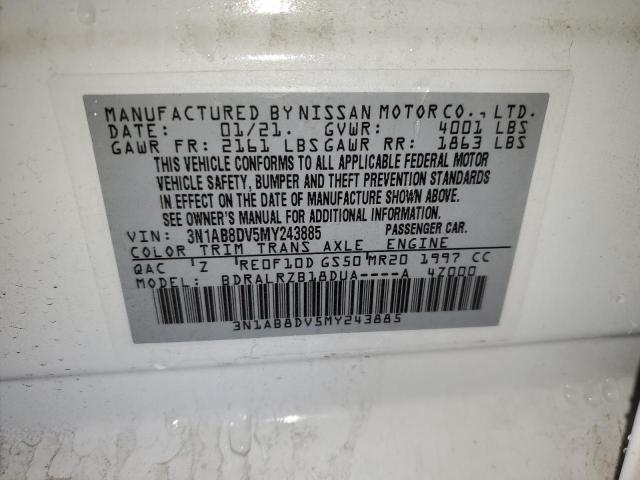 2021 NISSAN SENTRA SR - 3N1AB8DV5MY243885
