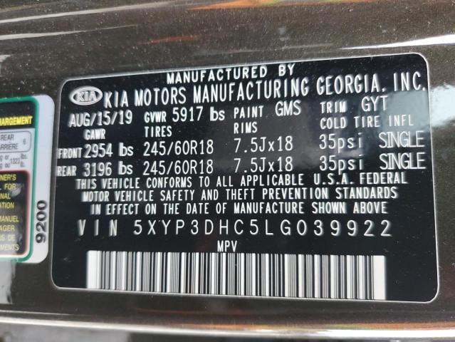 5XYP3DHC5LG039922 KIA Telluride Ex