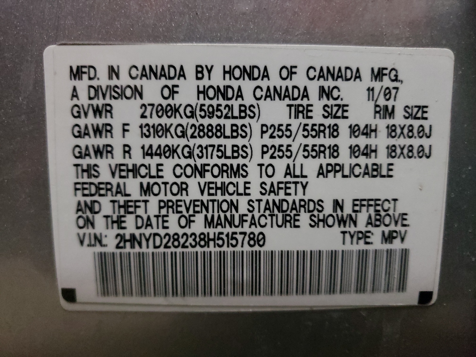 2HNYD28238H515780 2008 Acura Mdx