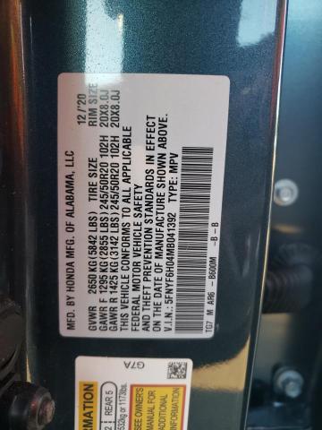 2021 HONDA PILOT ELIT - 5FNYF6H04MB041392