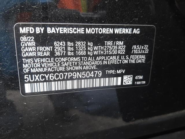 2023 BMW X6 XDRIVE4 5UXCY6C07P9N50479