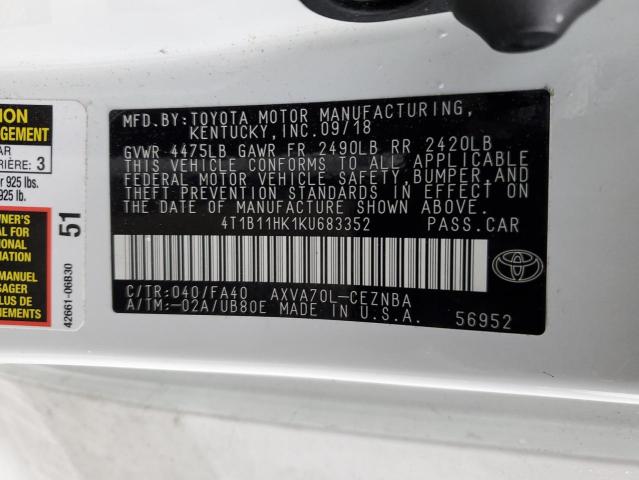 2019 TOYOTA CAMRY L - 4T1B11HK1KU683352