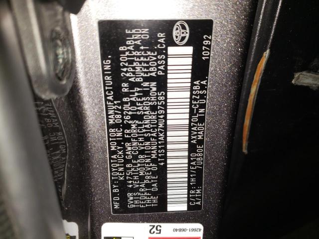 2021 TOYOTA CAMRY NIGH - 4T1S11AK7MU497585