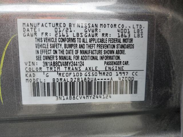 3N1AB8CV4MY244124 Nissan SENTRA SV