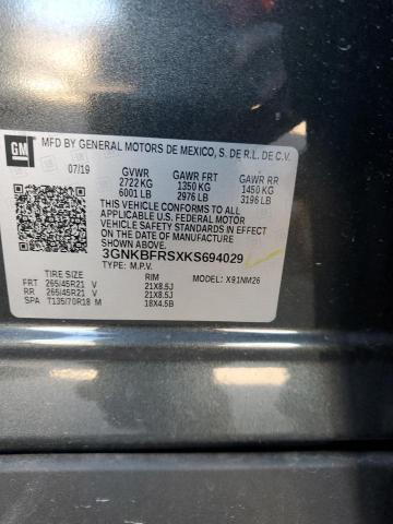 2019 CHEVROLET BLAZER PRE - 3GNKBFRSXKS694029