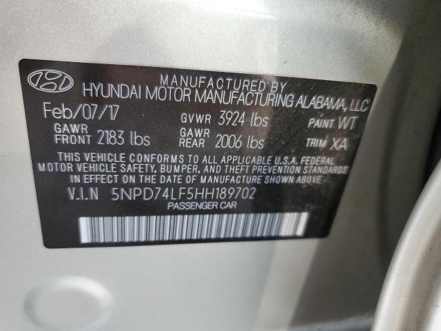 5NPD74LF5HH189702 Hyundai ELANTRA SE