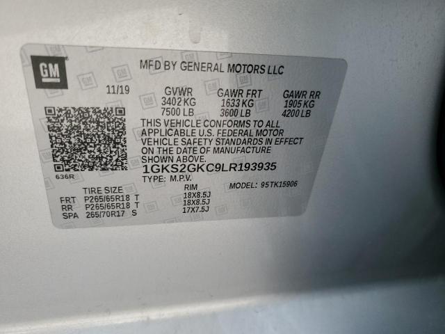 1GKS2GKC9LR193935 GMC Yukon Xl K1500 Slt