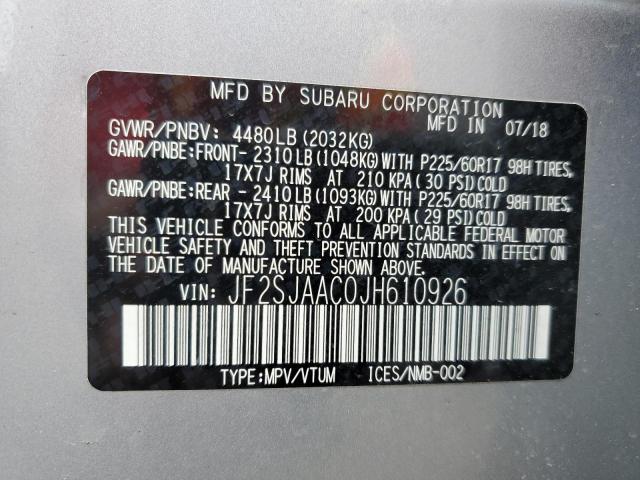 JF2SJAAC0JH610926 Subaru Forester 2.5i