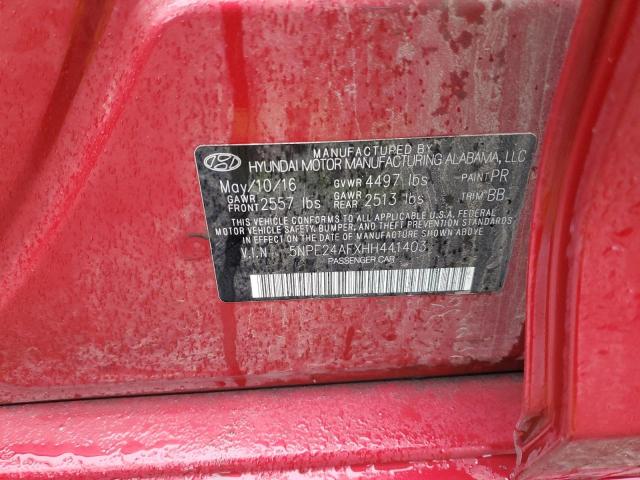 5NPE24AFXHH441403 Hyundai SONATA SE