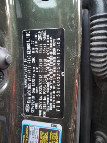 5XYKU3A15BG112506 KIA SORENTO EX