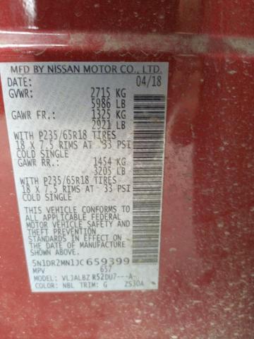 5N1DR2MN1JC659399 Nissan Pathfinder S