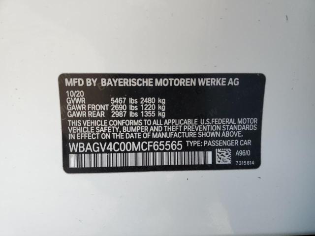 2021 BMW 840XI WBAGV4C00MCF65565