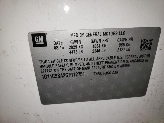 2016 CHEVROLET MALIBU LIM - 1G11C5SA2GF112751