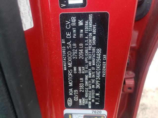 3KPF34AD1KE094488 KIA Forte Gt Line