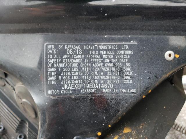 2014 KAWASAKI EX650 F - JKAEXEF19EDA14670