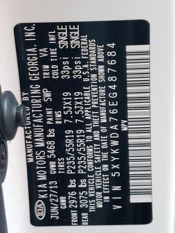 5XYKWDA76EG487684 KIA Sorento