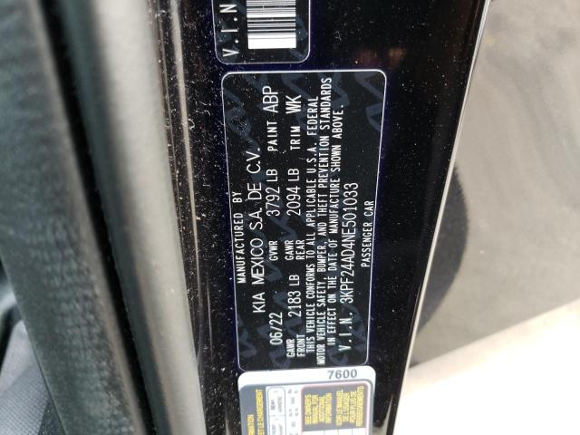 3KPF24AD4NE501033 KIA Forte
