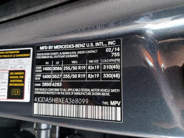 VIN 4JGDA5HBXEA368099 2014 Mercedes-Benz ML-Class, ... no.13