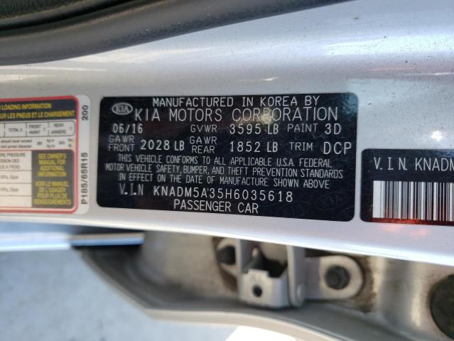 KNADM5A35H6035618 KIA RIO LX