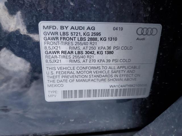 2019 AUDI SQ5 PRESTI WA1C4AFY6K2105695