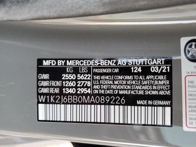 2021 MERCEDES-BENZ CLS AMG 53 W1K2J6BB0MA089226