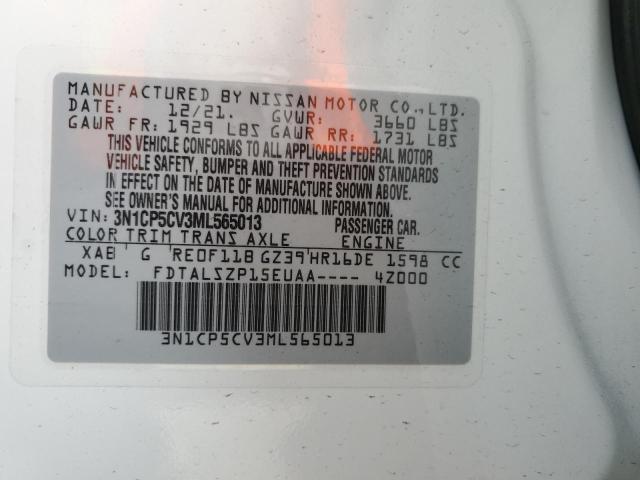 2021 NISSAN KICKS SV - 3N1CP5CV3ML565013