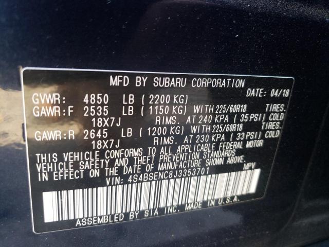 4S4BSENC8J3353701 Subaru Outback 3.6r Limited