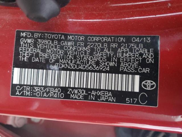 2013 TOYOTA PRIUS - JTDKN3DU4D5636924