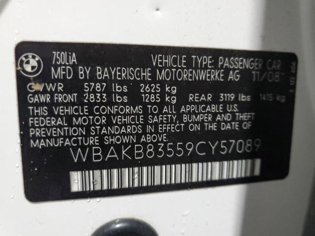 WBAKB83559CY57089 | 2009 BMW 750 li