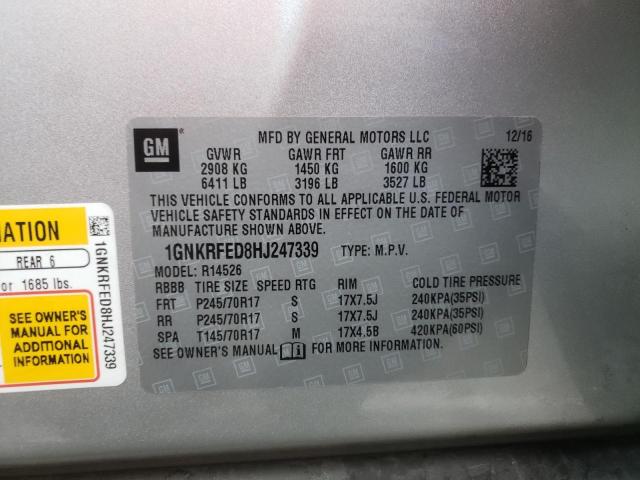 2017 CHEVROLET TRAVERSE 4 1GNKRFED8HJ247339
