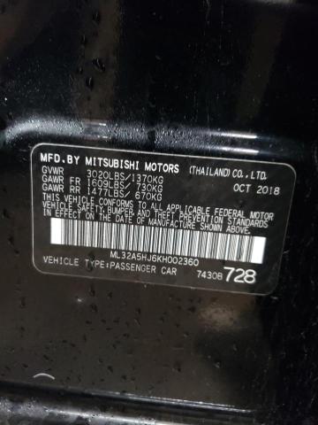 2019 MITSUBISHI MIRAGE LE ML32A5HJ6KH002360