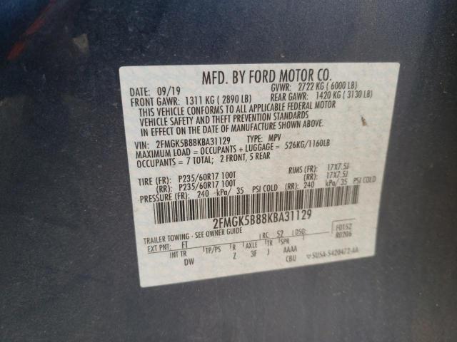 2019 FORD FLEX SE - 2FMGK5B88KBA31129
