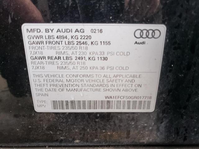 2016 AUDI Q3 PREMIUM - WA1EFCFS0GR017718