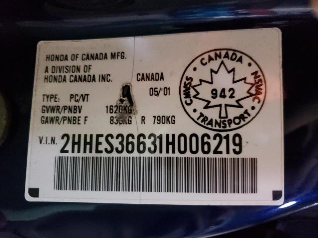 2HHES36631H006219 Acura 1.7el Touring