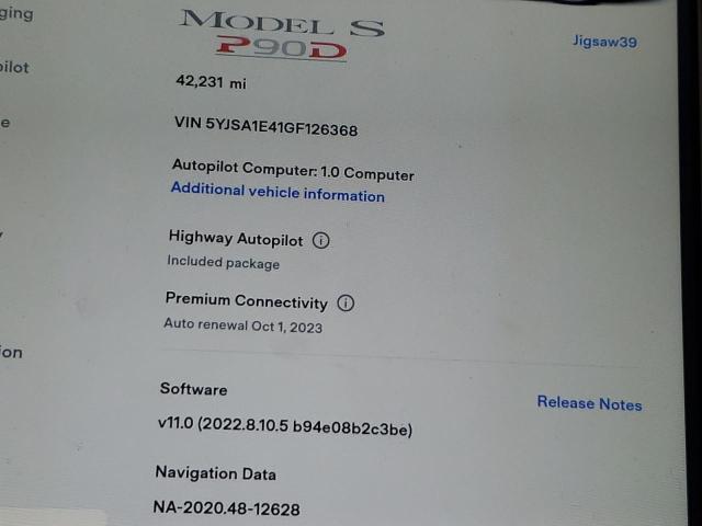 2016 TESLA MODEL S - 5YJSA1E41GF126368