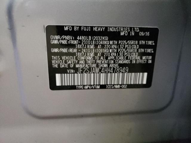 2017 SUBARU FORESTER 2 - JF2SJAWC4HH478949