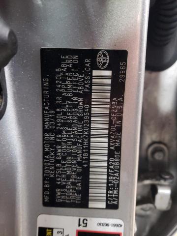 2019 TOYOTA CAMRY L - 4T1B11HK7KU239540