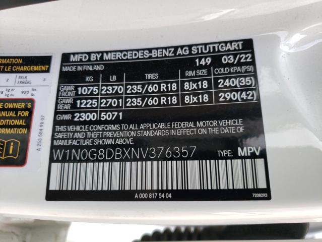 2022 MERCEDES-BENZ GLC 300 - W1N0G8DBXNV376357