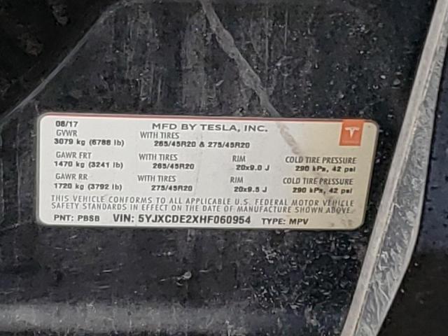 5YJXCDE2XHF060954 Tesla MODEL X