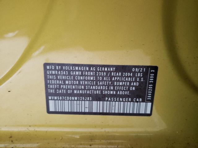 2022 VOLKSWAGEN GTI AUTOBA WVW587CD0NW125283