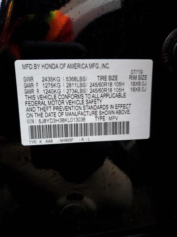 5J8YD3H38KL013038 Acura MDX