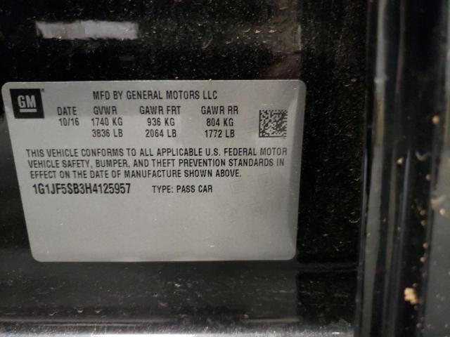 2017 CHEVROLET SONIC PREM - 1G1JF5SB3H4125957