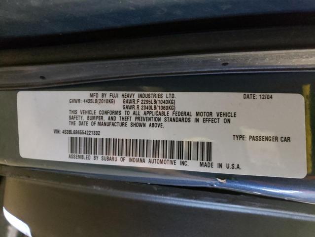 4S3BL686554221332 Subaru LEGACY GT