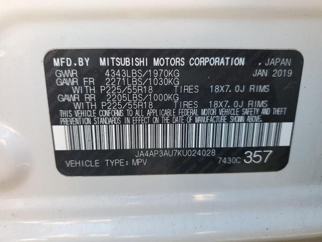 VIN JA4AP3AU7KU024028 2019 MITSUBISHI OUTLANDER no.14