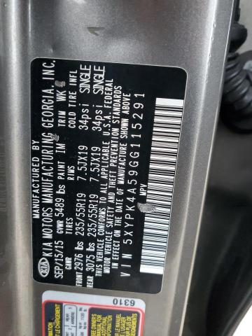 5XYPK4A59GG115291 KIA SORENTO SX