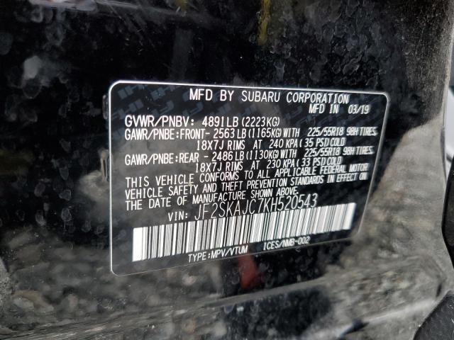 JF2SKAJC7KH520543 Subaru Forester Sport