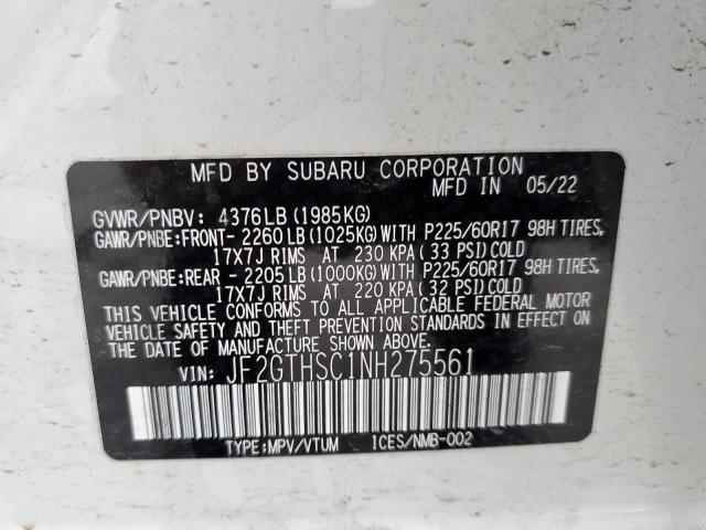 JF2GTHSC1NH275561 Subaru Crosstrek Sport
