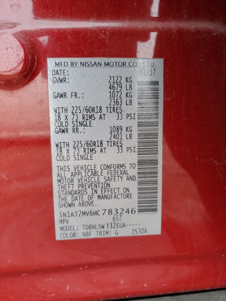 VIN: 5N1AT2MV6HC783246 2017 NISSAN ROGUE