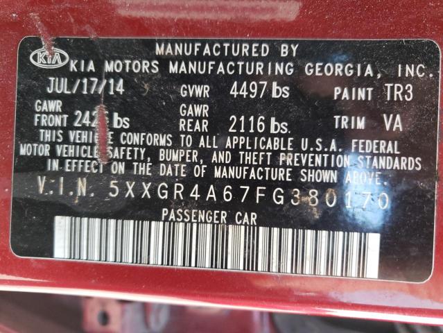 5XXGR4A67FG380170 KIA OPTIMA SX