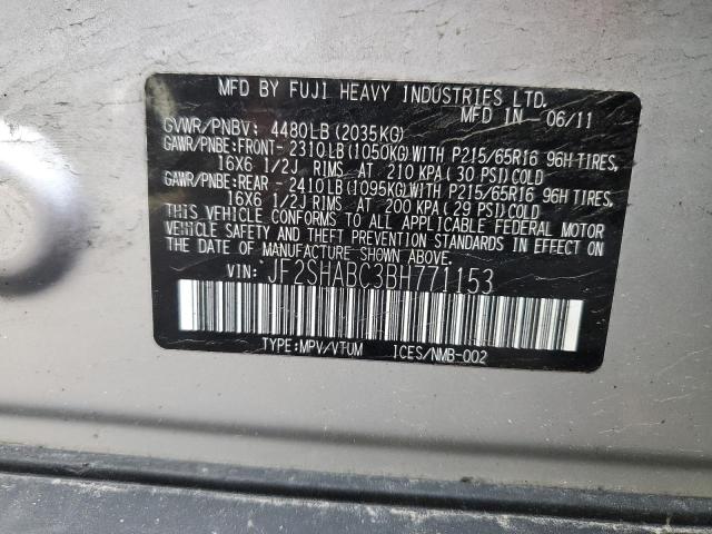 JF2SHABC3BH771153 Subaru Forester 2.5x